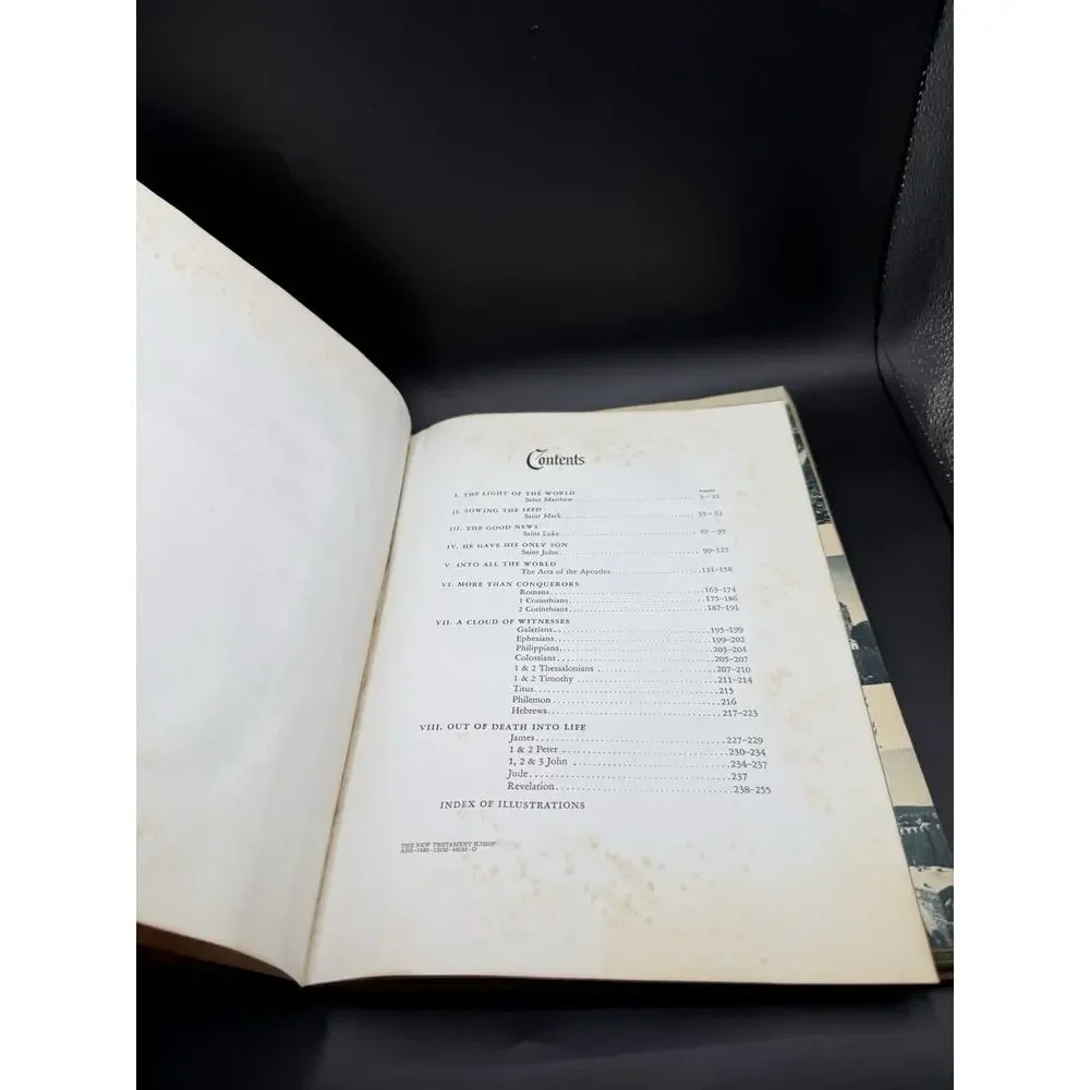 Vintage Jerusalem Olive Wood New Testament KJV Illustrated Bible Holy Land 1968